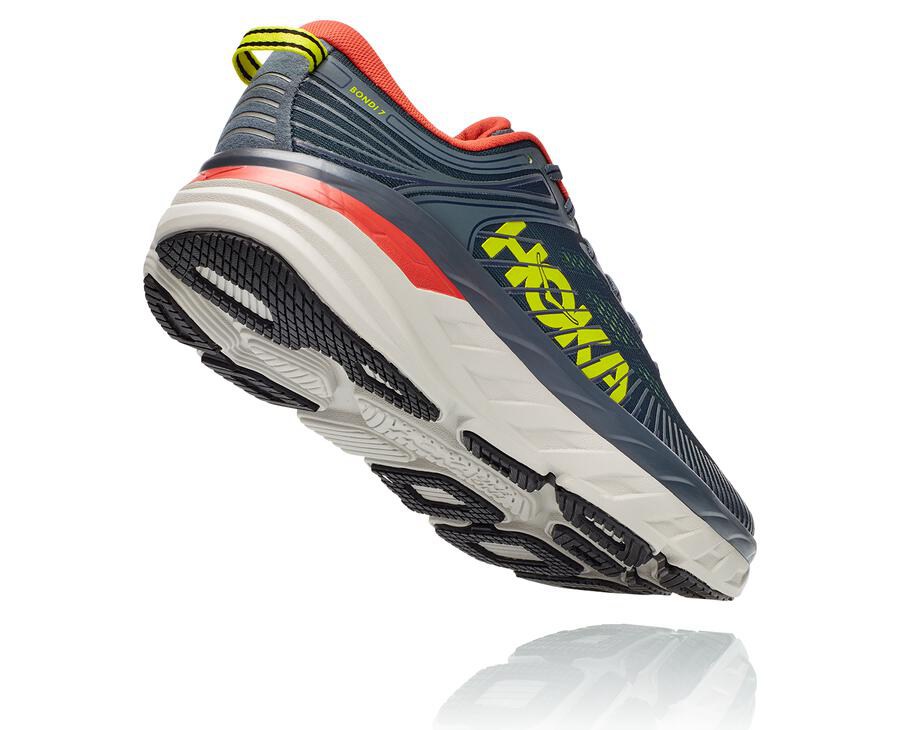 Running Shoes Mens - Hoka One One Bondi 7 - Navy - ORXKYME-87